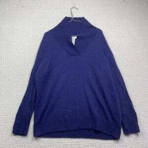 Kate Hill Sweater Wom Sz 3X Purple Wool / Cashmere Blend Shawl Collar Pullover